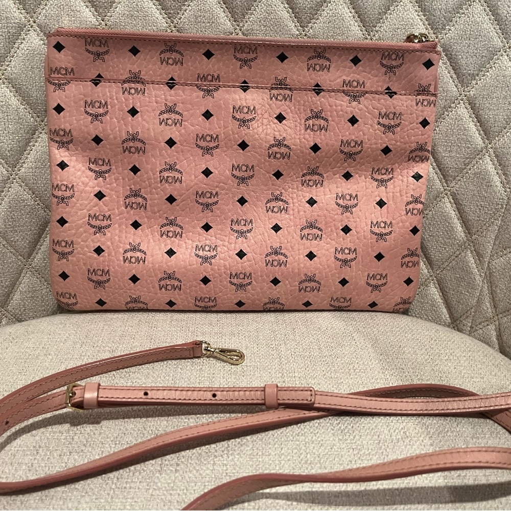 MCM Visetos crossbody or clutch bag 11x8 in pink excellent condition